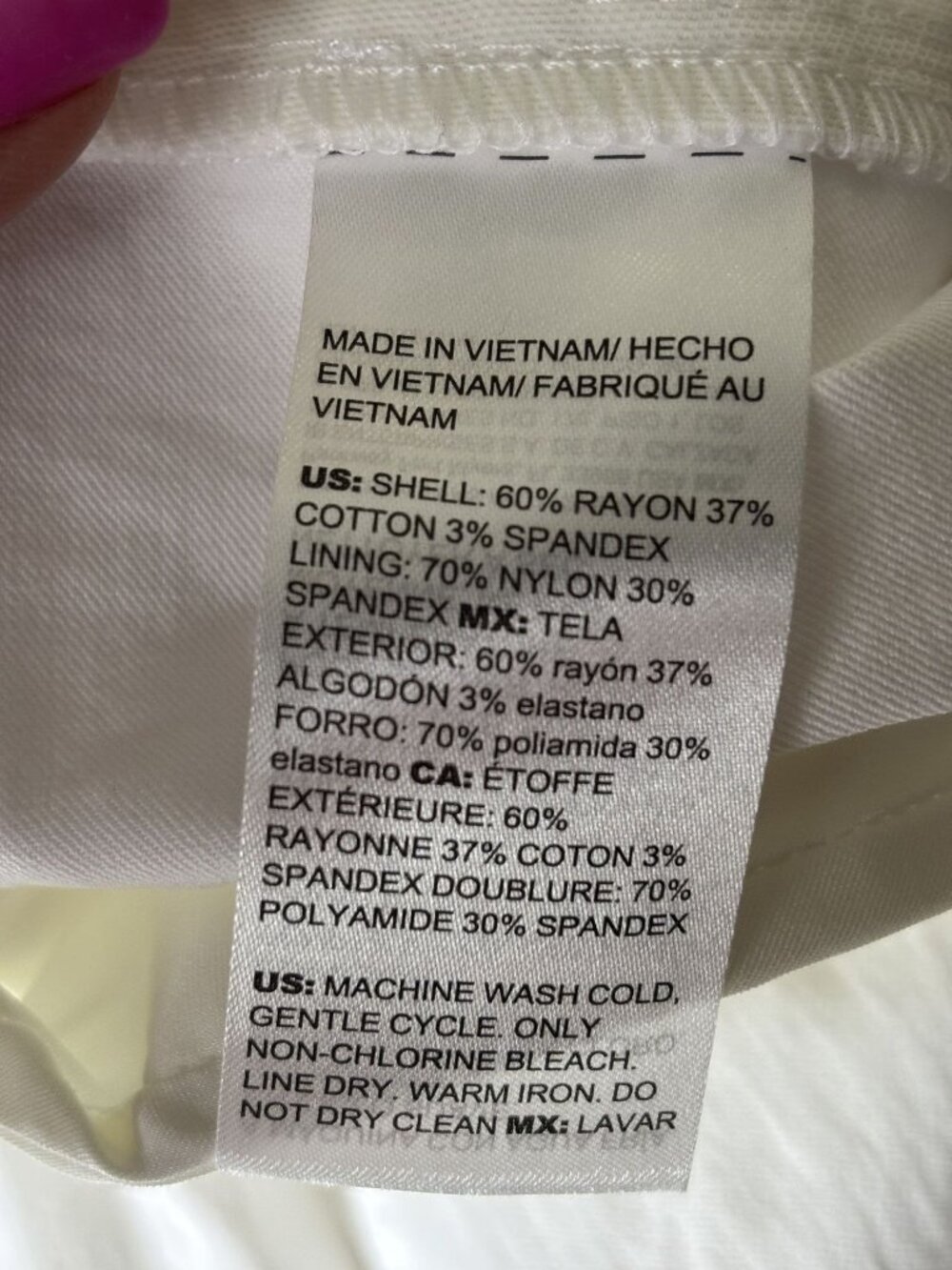 Chicos White Tropical Floral Capri Pants Stretch Chicos Size 2 = Large or 12 - Picture 8 of 10